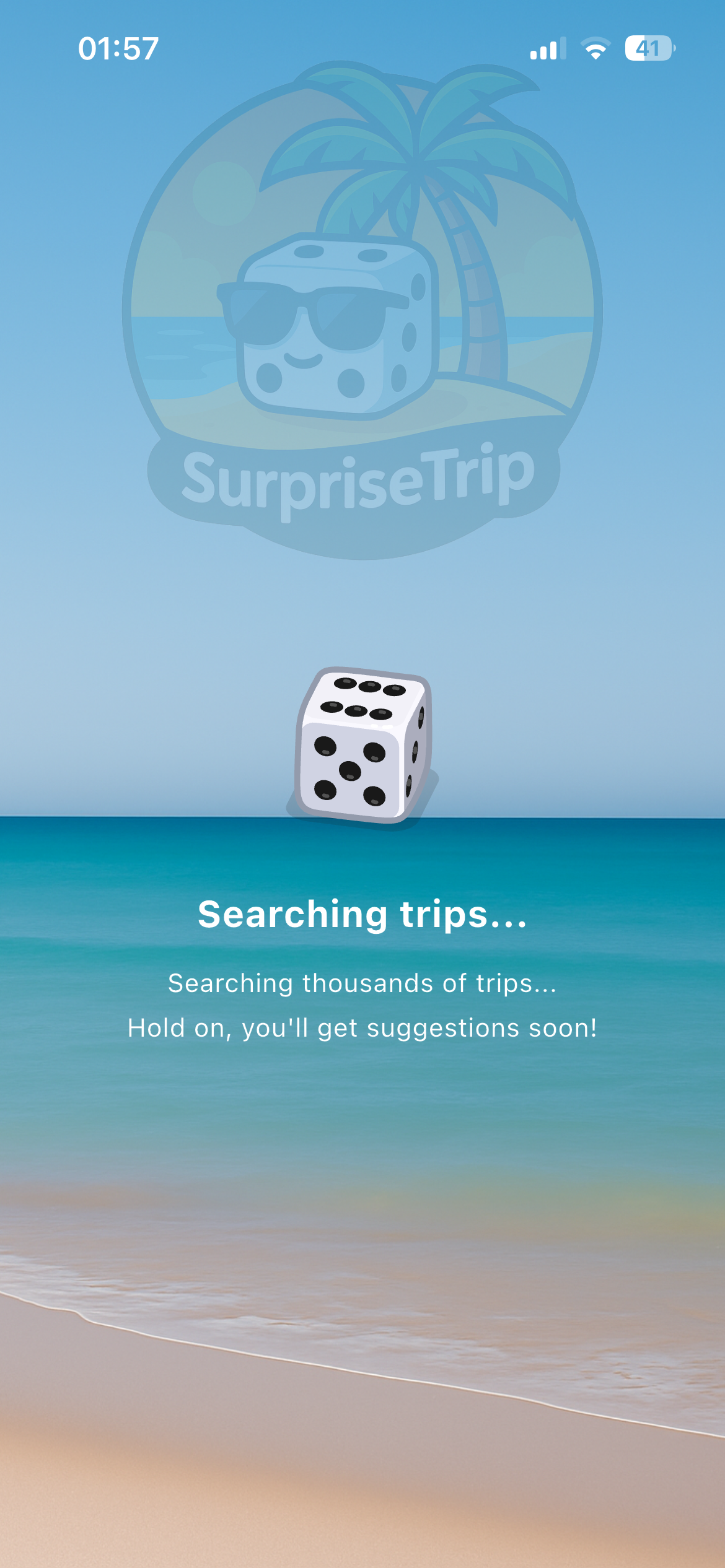 SurpriseTrip search loading screen