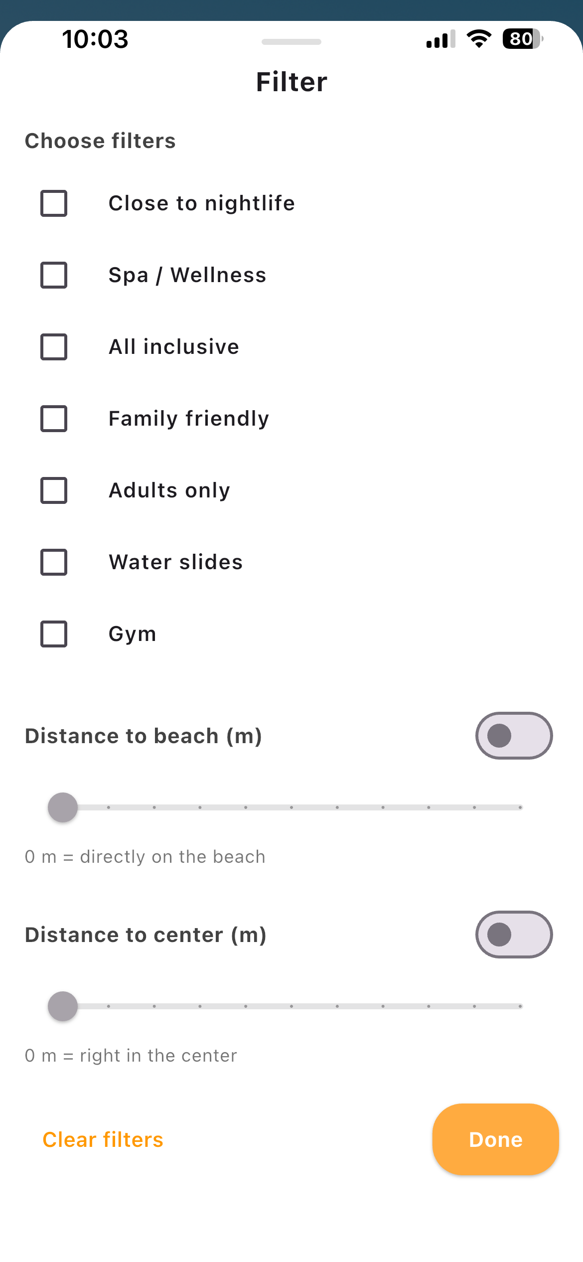 SurpriseTrip result screen